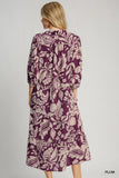 Tiered Midi Dress with Floral Pattern
