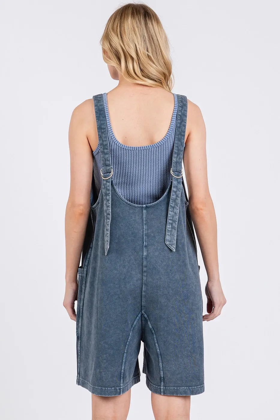 Low Scoop Neck Tank Washed French Terry Romper