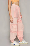 Patchwork Cargo Joggers with Drawstring Pockets