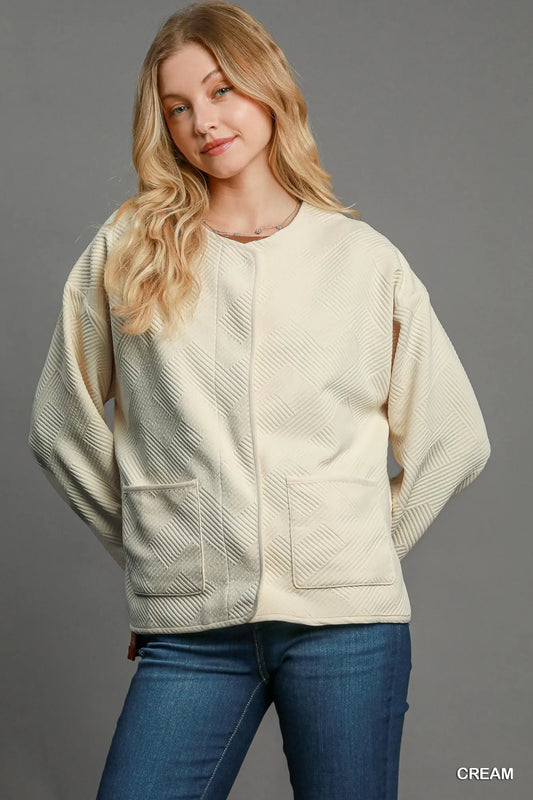 Chic Jacquard Pattern Jacket