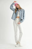 Scallop Peter Pan Collar Denim Jacket