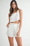 Sleeveless Crop Top and Shorts Set