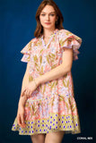 Ruffle-Sleeve Floral Tunic Frock