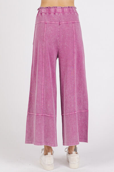 Mittoshop Mineral Wash Seam French Terry Wide Leg Pants