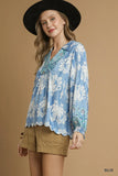 Bohemian Paisley V-Neck Blouse