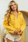 Fleece Sweatshirt with Sophisticated Flap Pockets