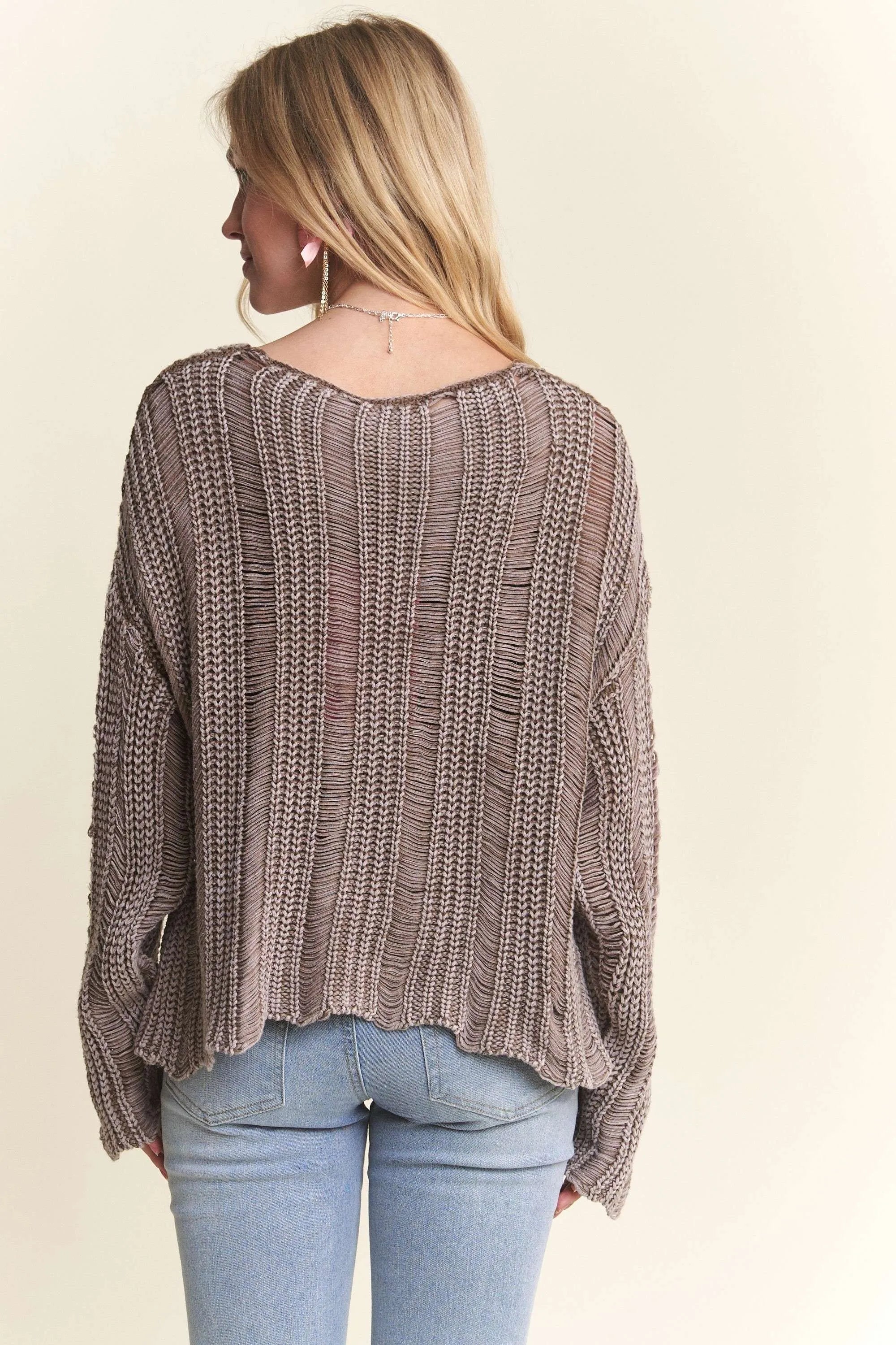 Distressed Mineral Washed Sweater