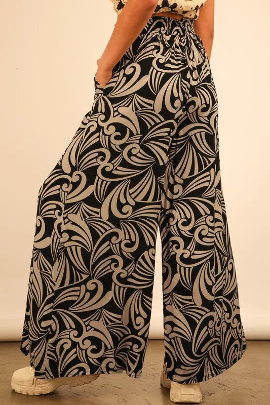 Printed Wide Leg Pants