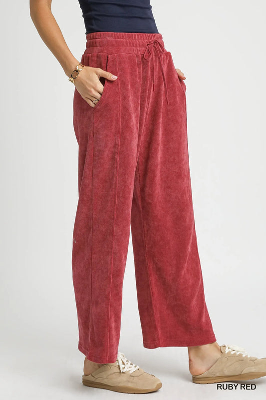 Adjustable Flowy Leg Drawstring Pants