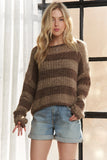 Horizontal Stripes Knit Textured Sweater