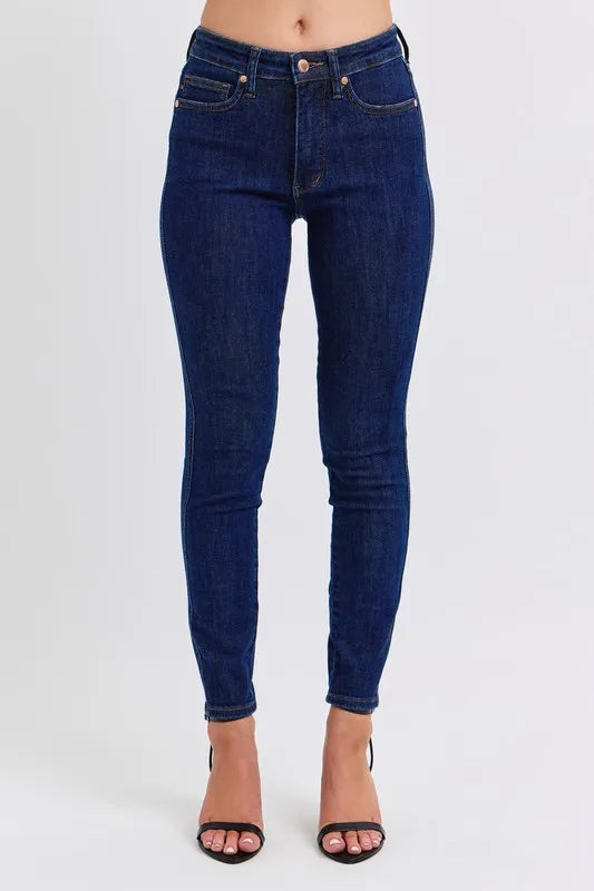 Full Size Midi Rise Tummy Control Classic Skinny Jeans Plus Size