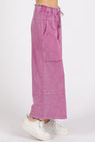 Mittoshop Mineral Wash Seam French Terry Wide Leg Pants
