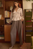 Inverted Pleat Detail Wide Leg Pants