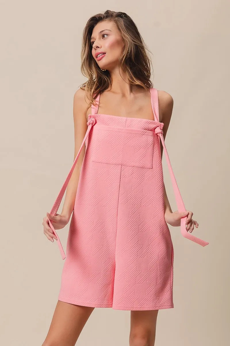 Texured Jacquard Romper with Side Pockets