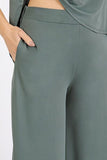 Mittoshop Yoga Air Stretch Elastic Waist Wide Leg Pants