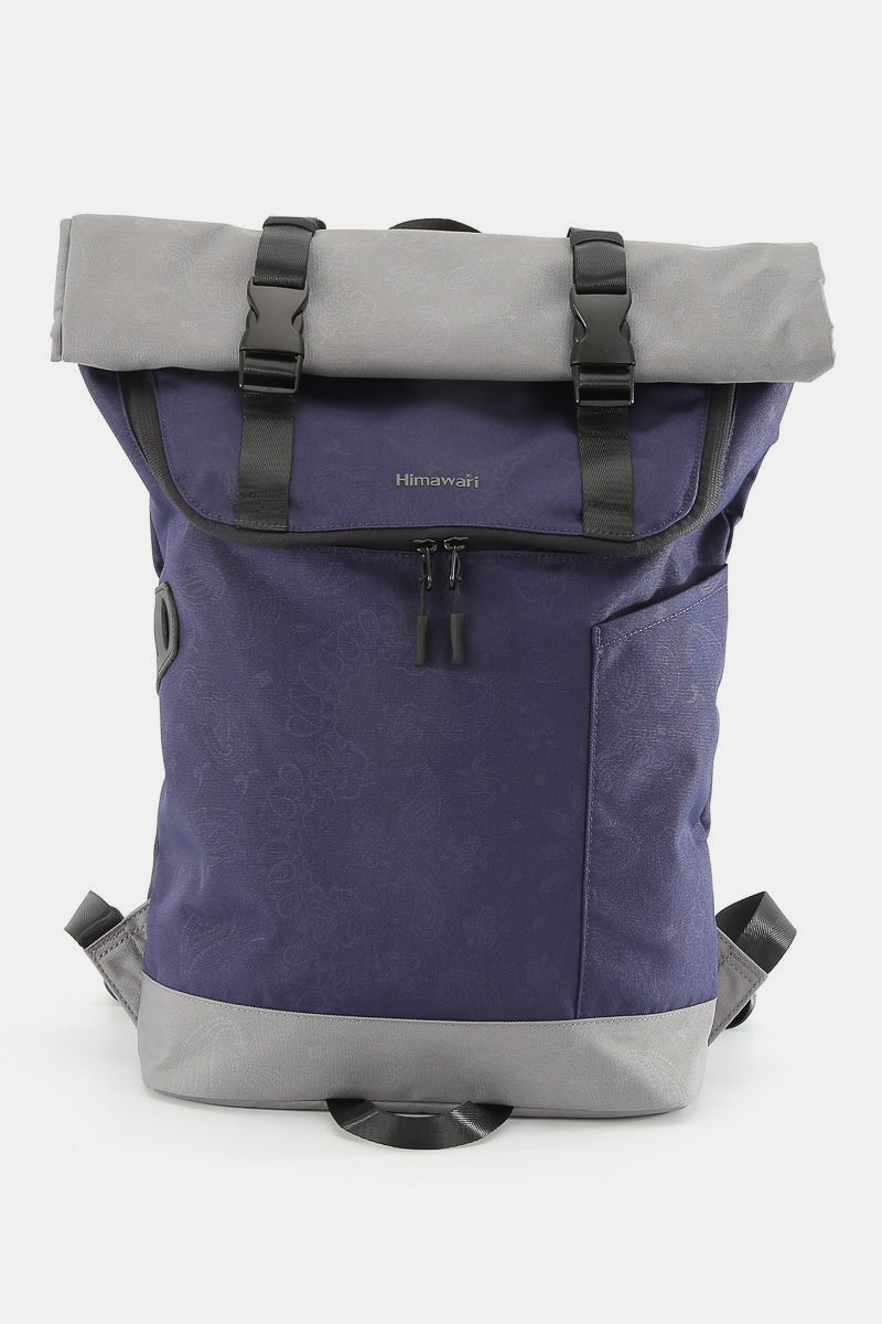 Contrast Waterproof Canvas Backpack Bag - Gray