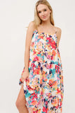 Tiered Floral Midi Cami Dress with Pockets
