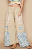 Star Accent Contrast Drawstring Relaxed Fit Pants