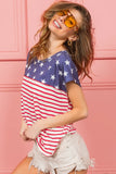 Star Rpinted with Stripe Combo Top