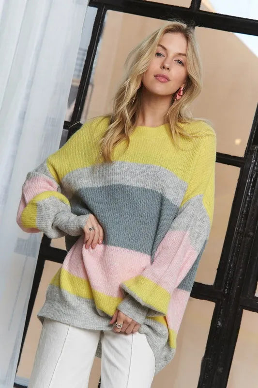 Stripe Round Neck Sweater