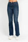 Full Size High Waist Cargo Bootcut Jeans Plus Size