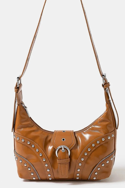 Studded Leather Western Crossbody Bag