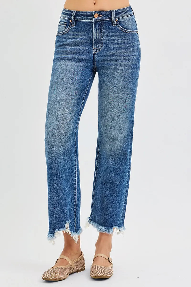 Wide Leg High Waist Crop Jeans