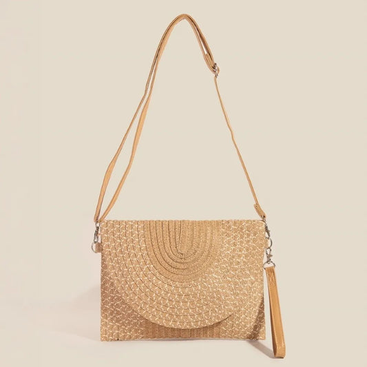 Eco-Friendly Woven Straw Envelope Purse