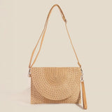 Eco-Friendly Woven Straw Envelope Purse