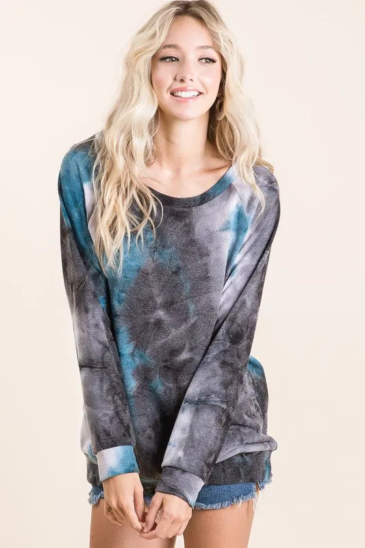 Tie Dye Sweater Knit Top