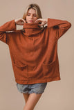 Piper Ribbed Double Pocket Turtle Neck Pullover