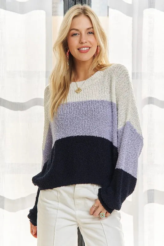 Color Block Comfy Sweater