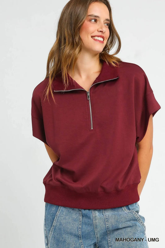 Versatile Half-Zip Short Sleeve Shirt