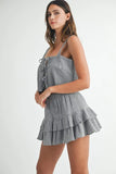 Gingham Plaid Crop Top and Mini Skirt Set