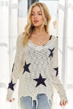 Distressed Star Sweater Top
