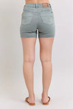 Full Size Hw Garment Dyed & Back Pkt Embroidery Shorts Plus Size