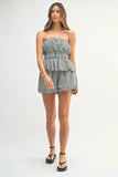 Gingham Tube Top and Shorts Set