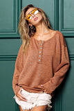 Mink Lurex Stitched Button Detail Top