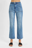 Premium High-Waist Wide-Leg Ankle Jeans