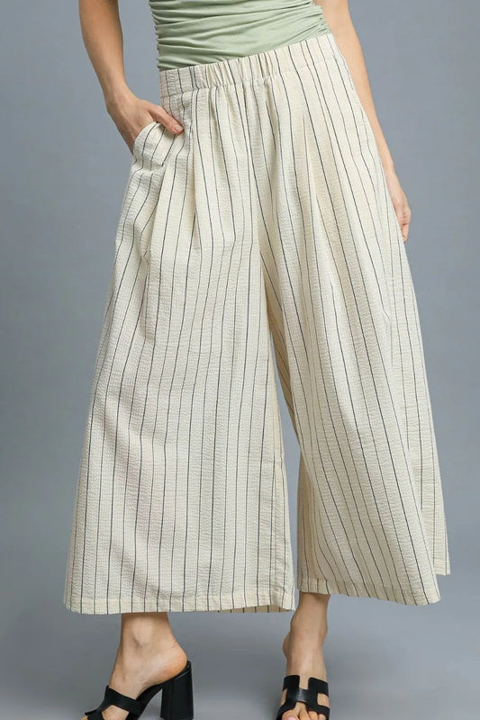 High-Waisted Wide Leg Striped Pants