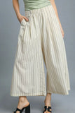 High-Waisted Wide Leg Striped Pants