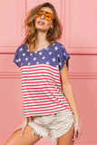 Star Rpinted with Stripe Combo Top