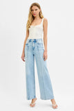 Full Size High Waist Wide Leg Pintuck Detailed Plus Size