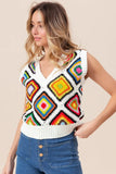 Retro Crochet Diamond Knit Vest