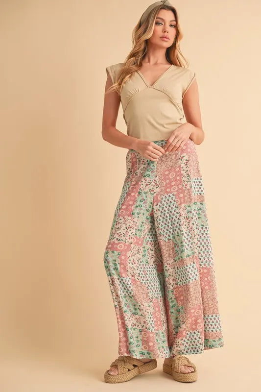 Printed Wide Leg Pants