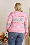 Full Size Fluffy Tree Sweater Top