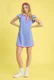 Periwinkle A-Line Mini Dress with Pink Accents