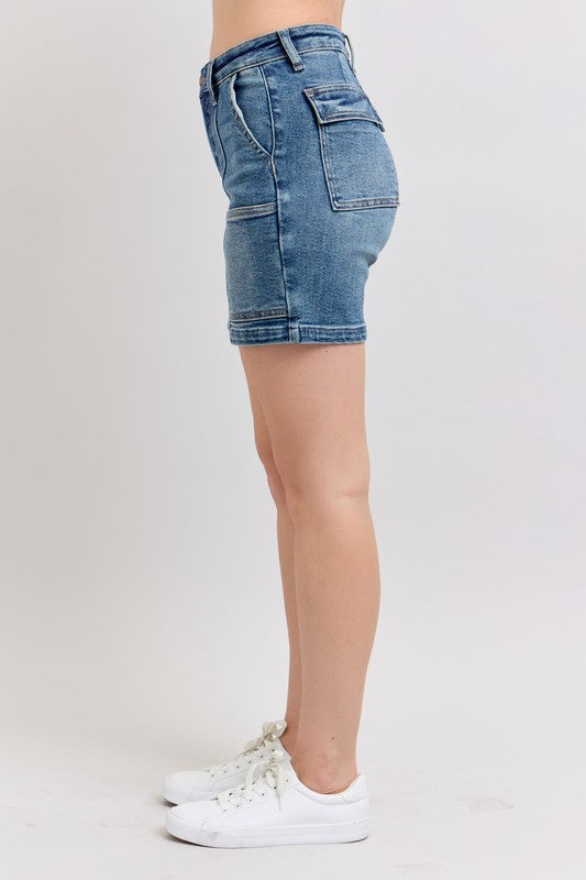 Full Size High Rise Denim Shorts Plus Size