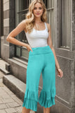 Full Size Ruffled High Waist Wide Leg Pants Plus Size