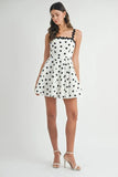 Polka Dot Mini Dress with Ricrac Trim Strap